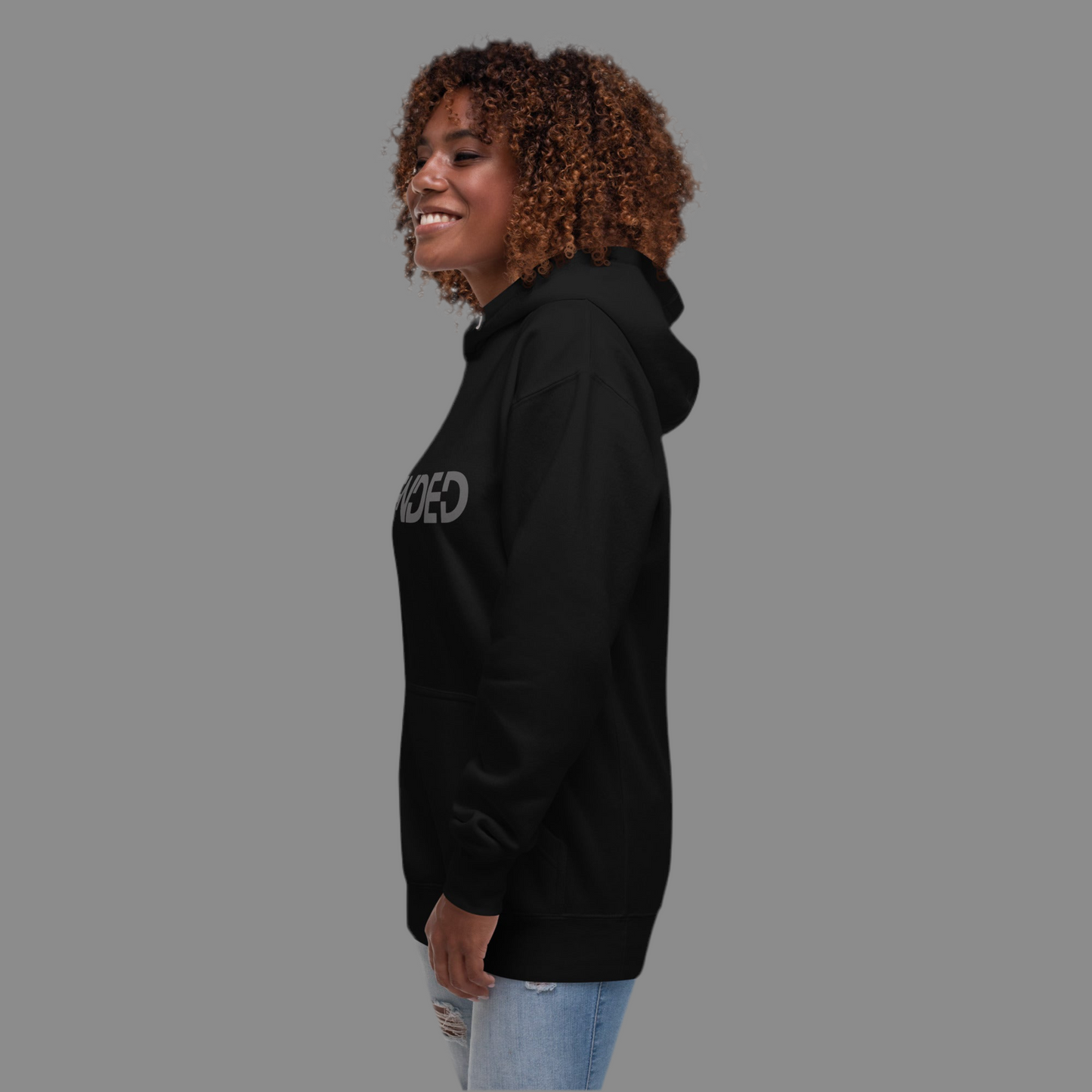 Mended Hoodie- Black w/charcoal gray logo