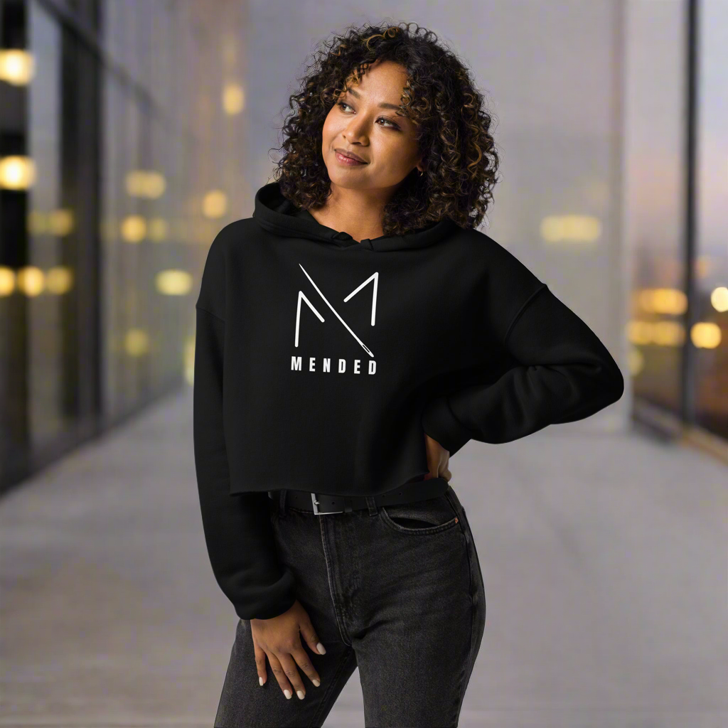 Mended Logo Crop Hoodie
