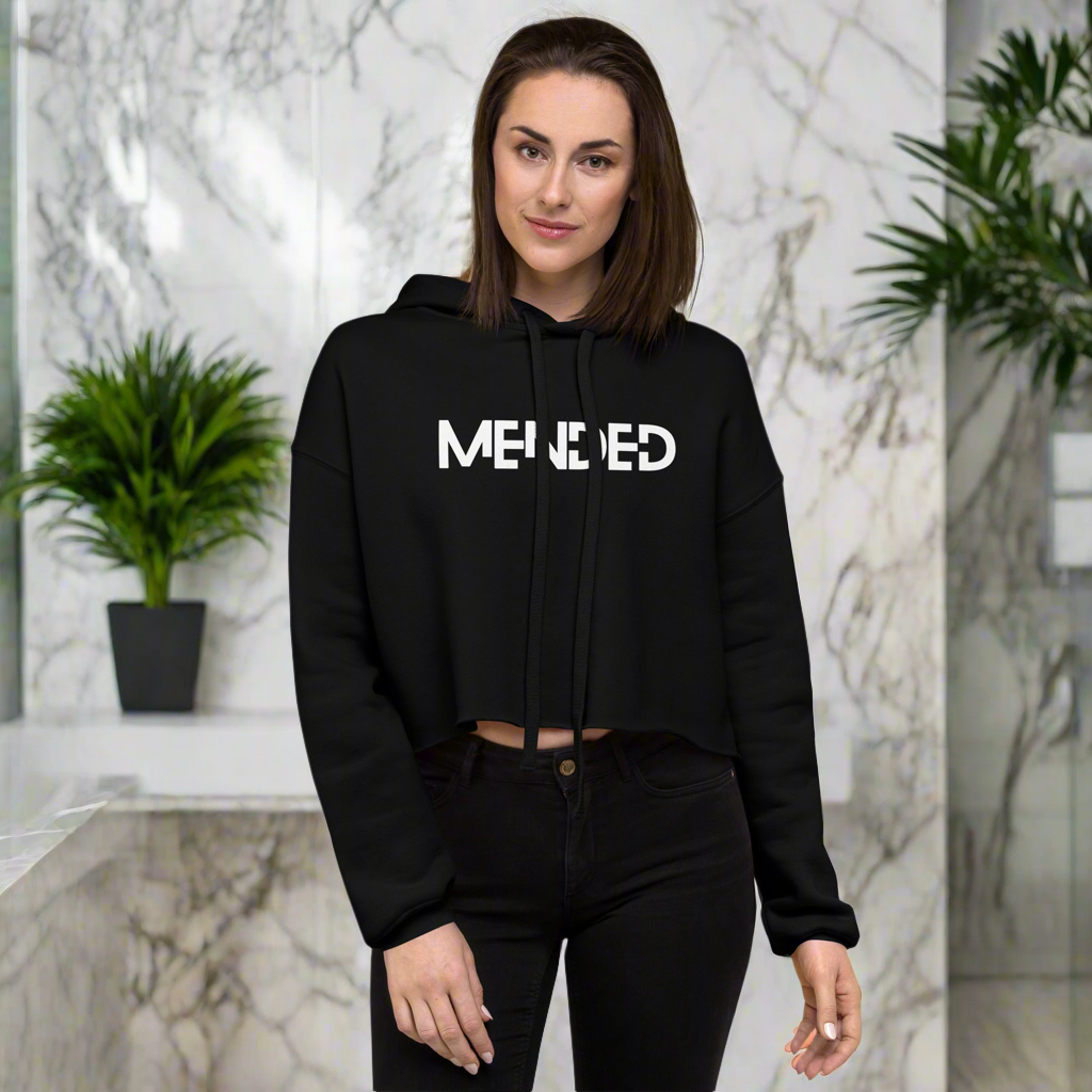 Mended Logo Crop Hoodie